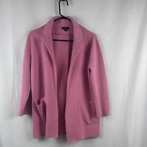 J Crew Sophie Open Front Sweater Blazer Pink Size M Patch Pockets